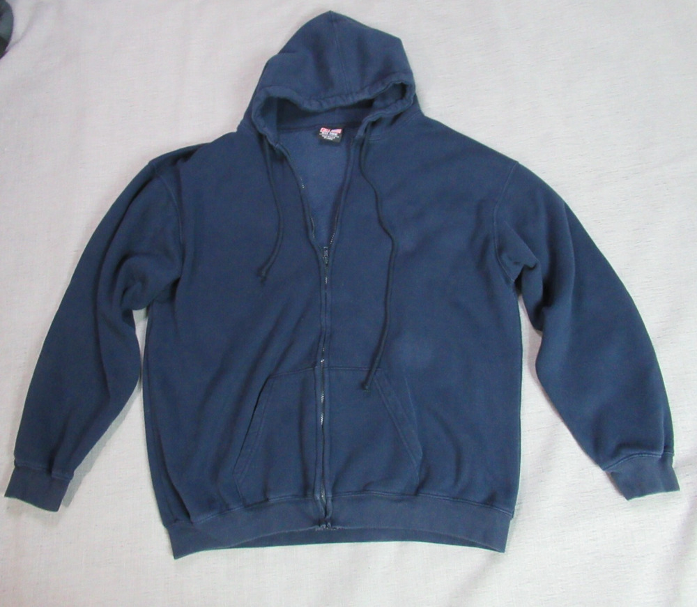 Bay Side Hoodie Mens Size 2XL Blue Full Zip Fleece Casual Outdoor Sweatshirt